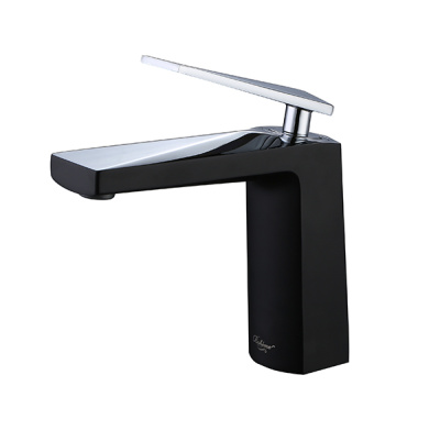 Смеситель для умывальника VENTURO черный + хром 371-B фото в интернет-магазине Русалия