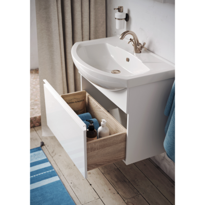 Подвесная тумба 107  Rodos белый ROD01101 + умывальник Элеганс 1050 4620008197388 Aqwella фото в интернет-магазине Русалия