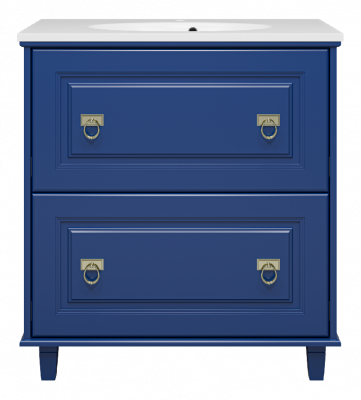 Тумба Версаль 80 (синяя) с раковиной Эстет Вегас 80 Misty фото в интернет-магазине Русалия