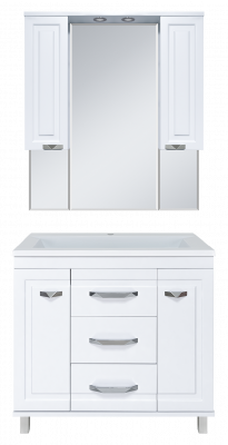 Тумба Терра 90 (белая) с раковиной Эстет Рава 90 Misty фото в интернет-магазине Русалия