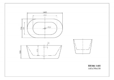 Акриловая ванна BELBAGNO BB306-1485 фото в интернет-магазине Русалия
