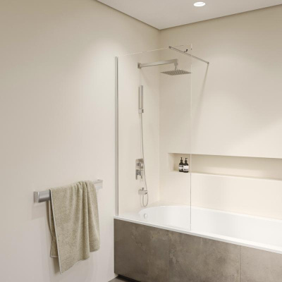 Шторка на ванну RGW SC-051 600, стекло прозрачное, профиль хром фото в интернет-магазине Русалия