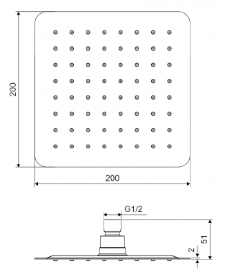 Верхний душ EXCELLENT Slim AREX.3022CR 20х20 см (хром) фото в интернет-магазине Русалия