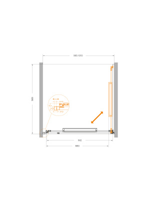 Душевая дверь CEZARES LUX-B-FS-1-100-C-CR фото в интернет-магазине Русалия