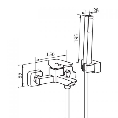 Смеситель для ванны Quartet VR.QRT-4601.CR Veragio фото в интернет-магазине Русалия