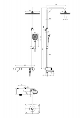 Душевая система с термостатом с изливом для ванны Vivo A64089 Cersanit фото в интернет-магазине Русалия