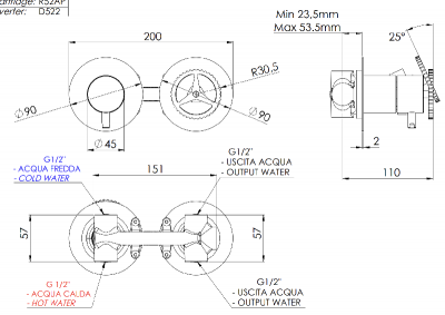 Смеситель для душа Remer Chrono CH92ZPRP, медь брашированная фото в интернет-магазине Русалия