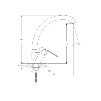 Смеситель для кухонной мойки RUSH Fiji (FI1835-22) фото в интернет-магазине Русалия