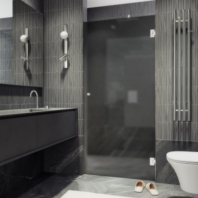 Душевая дверь на петлях 1950*905 Стекло 8 мм Графит матовый, фурнитура - хром MGD-528-4 MaybahGlass фото в интернет-магазине Русалия