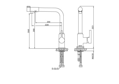Смеситель для кухонной мойки ESKO K23 (K23) фото в интернет-магазине Русалия