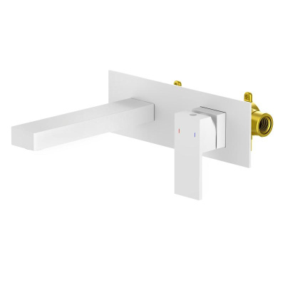 Смеситель для раковины встроенный Timo Selene белый матовый (2071/16SM) фото в интернет-магазине Русалия