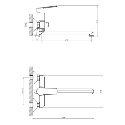 Смеситель для ванны DECOROOM DR22 (DR22043) фото в интернет-магазине Русалия
