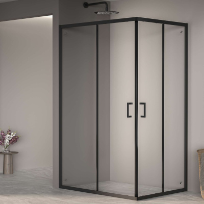 Душевой уголок RGW PA-040B 80х120, стекло - прозрачное, профиль черный фото в интернет-магазине Русалия