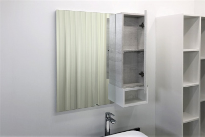 COMFORTY. Зеркало-шкаф "Прага-75" дуб белый фото в интернет-магазине Русалия