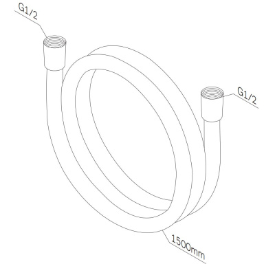 F0415B22 Душ.шланг монолитный 1500 мм, черный AM.PM фото в интернет-магазине Русалия