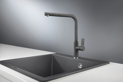 Смеситель для кухни GRANULA (2502, ГРАФИТ) фото в интернет-магазине Русалия