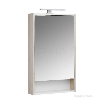 Зеркальный шкаф AQUATON Рико 50 белый, ясень фабрик 1A212302RIB90 фото в интернет-магазине Русалия