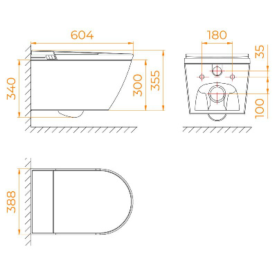 Унитаз умный подвесной с инсталляцией RGW SW-70 фото в интернет-магазине Русалия