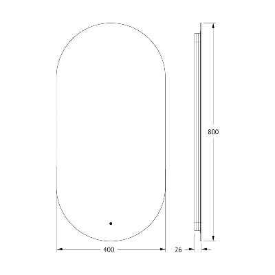 Зеркало с LED-подсветкой настенное OPTI DEFESTO 40x80 см, DF 2902R фото в интернет-магазине Русалия