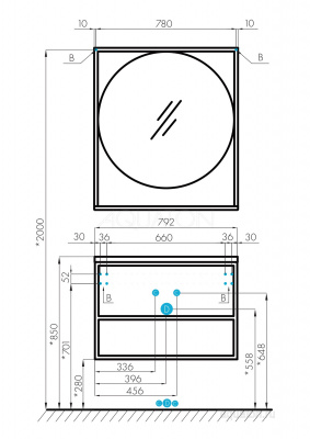 Зеркало AQUATON Лофт Фабрик 80 дуб кантри фото в интернет-магазине Русалия
