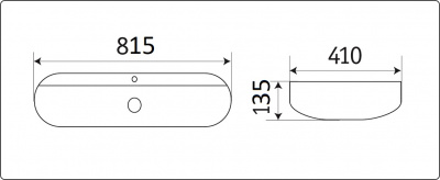 Раковина накладная овальная D1347 CeramaLux фото в интернет-магазине Русалия