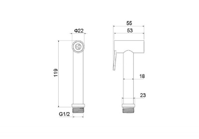 Гигиенический ручной душ AQUATEK, матовый черный AQ2057MB фото в интернет-магазине Русалия