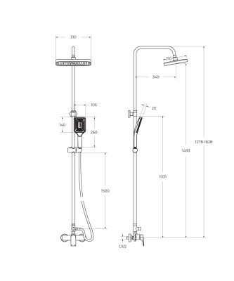 Душевая стойка со смесителем  DUE-DOCM-CRM  Belbagno фото в интернет-магазине Русалия