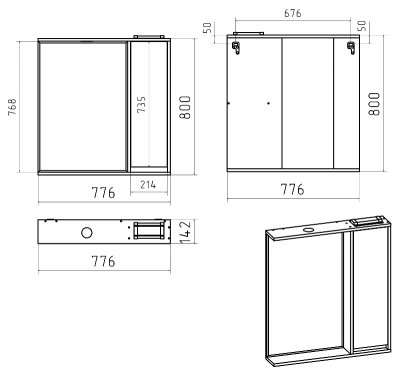 Зеркальный шкаф Balaton 80 правый (белый) BAL-04080-01-П Brevita фото в интернет-магазине Русалия