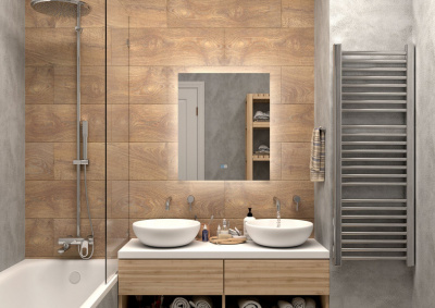 Зеркало с подсветкой Trezhe 600x700 открытая подсветка, антизапотевание ЗЛП3282 Continent фото в интернет-магазине Русалия