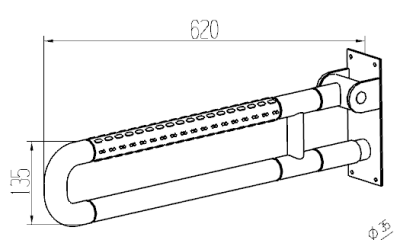Поручень пристенный для унитаза откидной 1W011 Dikalan фото в интернет-магазине Русалия