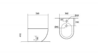 Биде напольное AQUATEK ЕВРОПА AQ1017-00 560*360*410 мм, цвет белый фото в интернет-магазине Русалия