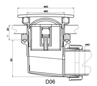 Сифон для поддона QYD-06 с сухим затвором D60 мм Velplex фото в интернет-магазине Русалия