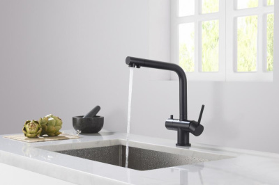Смеситель для кухни с подключением фильтра Timo Saona черный (2396/03F) фото в интернет-магазине Русалия