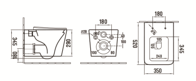 Унитаз подвесной Ceramalux 5170 MC капучино фото в интернет-магазине Русалия
