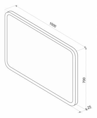 Зеркало Стайл D13 1000x700 (часы) ЗЛП727 Misty фото в интернет-магазине Русалия