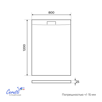 Душевой поддон Ceruttispa Q12080USW из искусственного камня (120х80x25) фото в интернет-магазине Русалия