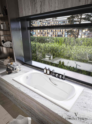 Ванна чугунная Vinsent Veron Haiti  170x80x42 с хромированнами ручками VHT1708042H/VH008CH фото в интернет-магазине Русалия