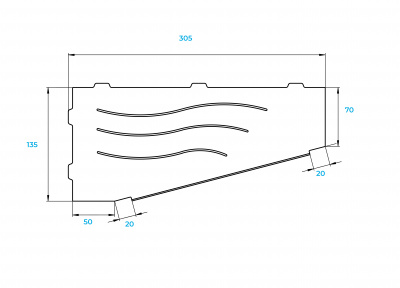 Полка в ванную комнату RGW MT-11W (Правая) фото в интернет-магазине Русалия