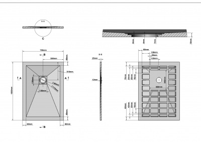 Поддон каменный прямоугольник графит (70*100*2,5) Strong GR-S270100Q Grossman фото в интернет-магазине Русалия