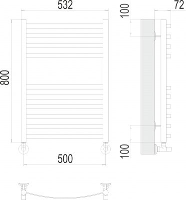Водяной полотенцесушитель Авиэль П10 500х800 4670078529015 Terminus фото в интернет-магазине Русалия