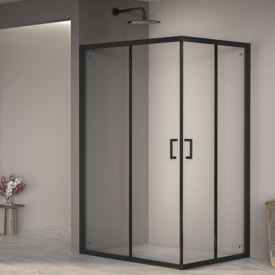 Душевой уголок RGW PA-246B 80х120, стекло - прозрачное, профиль черный фото в интернет-магазине Русалия