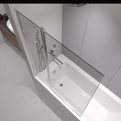 Шторка на ванну RGW SC-11, стекло прозрачное, профиль хром фото в интернет-магазине Русалия