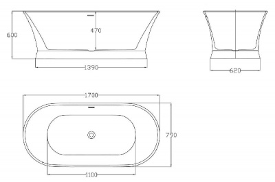 Акриловая ванна BELBAGNO BB402-1700-790 фото в интернет-магазине Русалия