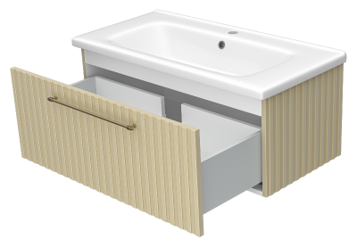 Тумба Alicante 90 подвесная (капучино) с раковиной Днепрокерамика Этна 90 Brevita фото в интернет-магазине Русалия