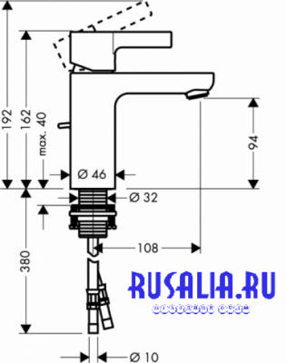 Смеситель для раковины Metris S 31060000 Hansgrohe фото в интернет-магазине Русалия