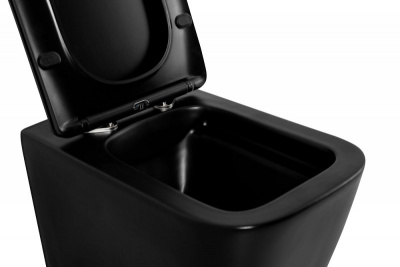 Унитаз подвесной безободковый ARDENTE-C BB3202CHR-MB черный матовый Belbagno фото в интернет-магазине Русалия