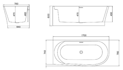 Акриловая ванна BELBAGNO BB410-1700-780-L фото в интернет-магазине Русалия