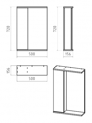Зеркальный шкаф Лира 50 левый П-Лир04050-013Л Misty фото в интернет-магазине Русалия