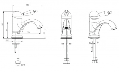 Смеситель для умывальника MEDICI Ripresa 301 бронза Boheme фото в интернет-магазине Русалия