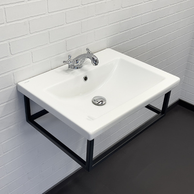 Консоль Comforty с раковиной COMO 60 черный муар фото в интернет-магазине Русалия